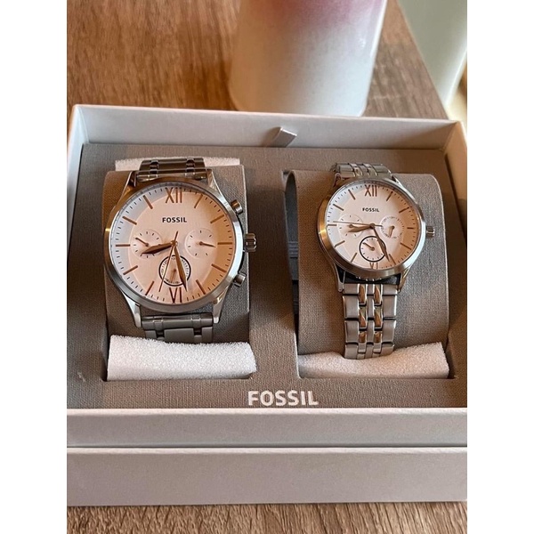 His and Her Fenmore Midsize Multifunction Stainless Steel Watch Gift ...