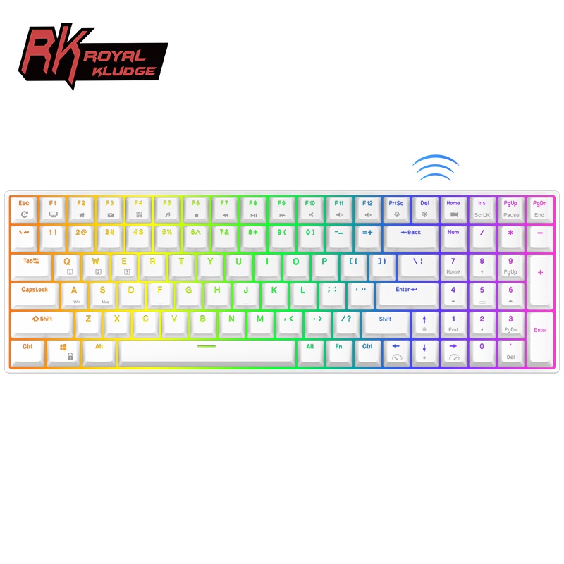 Rk100 rk860 royal kludge bluetooth 2 4g rgb hotswappable mechanical