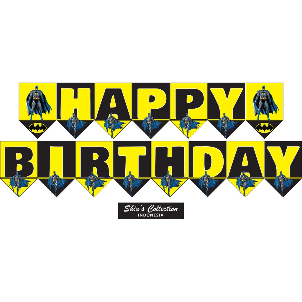 Banner bunting flag happy birthday Batman set | Shopee Philippines