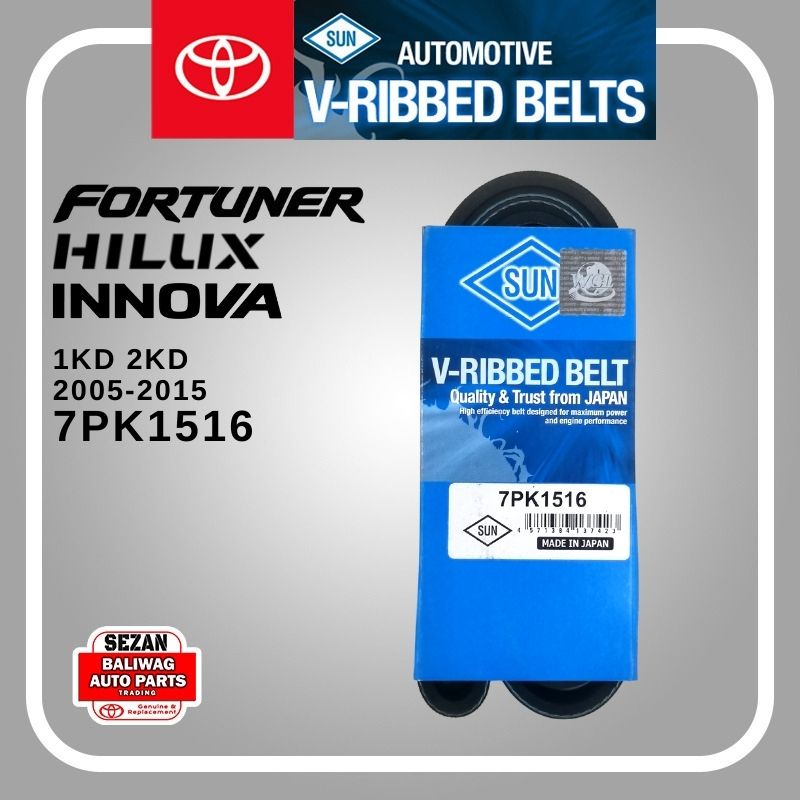 SUN VRIBBED BELT ALTERNATOR BELT DRIVE BELT FORTUNER INNOVA HILUX 1KD