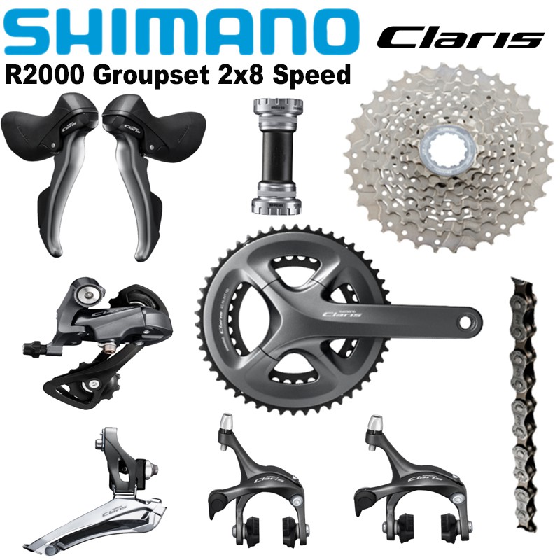 Shimano ClarisR2000 グループセット Shimano Claris R2000 1 x 8 Speed Flat Bar Group Set | Sport