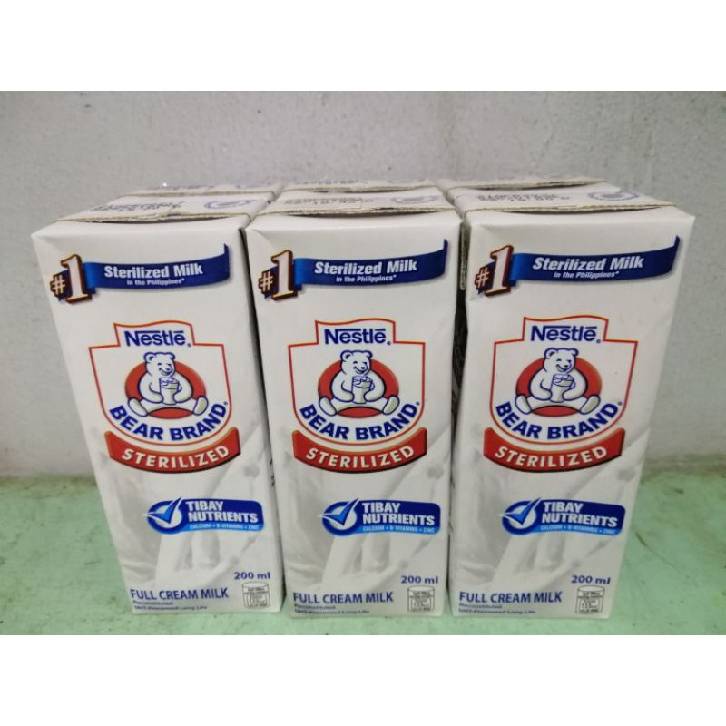 Nestle BEAR BRAND Sterilized Milk Full Cream Milk (12 Pieces X 200 Ml