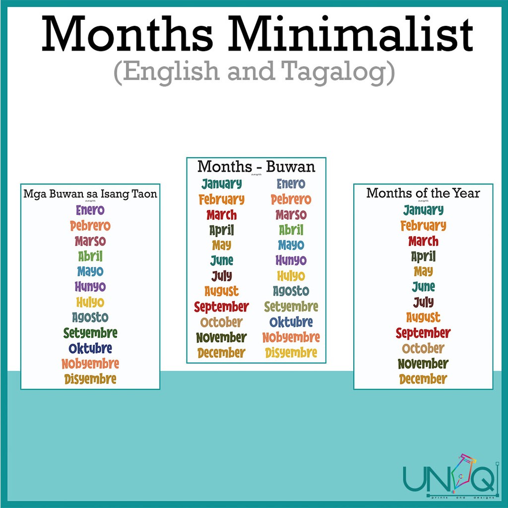 UNIQ Laminated Educational Wall Chart My Calendar Months English