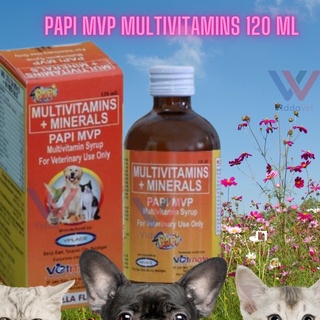 Papi MVP MultiVitamins + Minerals Syrup 120ml Vanilla flavor for pets dog cat hamster rabbit