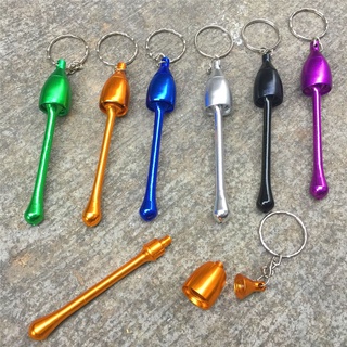 【Zhanqi】1PC New Mini Mushroom Shape Multicolor Aluminum Metal Pipes Key Chain Decor