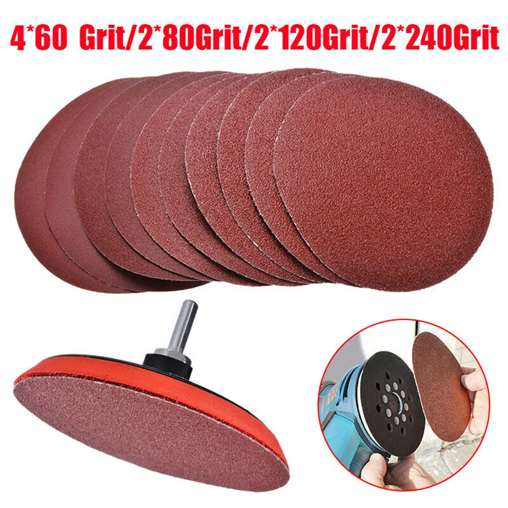 【EVERY】Sandpaper Mixed 125mmSanding Discs Sandpaper Backing Adaptor