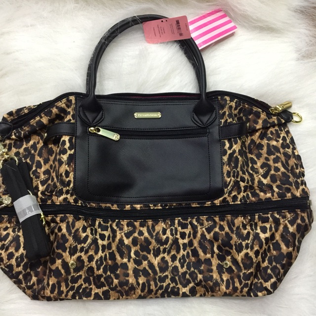 leopard print victoria secret bag