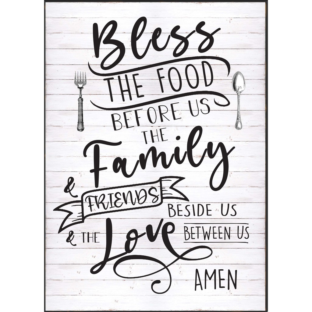 Bless The Food Kitchen Wall Decor Rusticly Inspired Signs