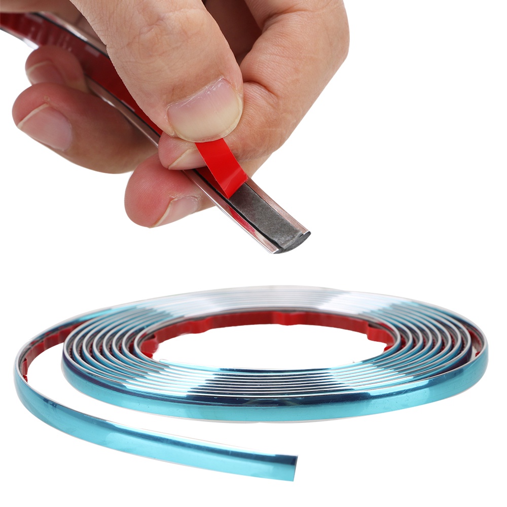 Car Rearview Mirror Bumper Protector Tape Side Door Chrome Strip Self