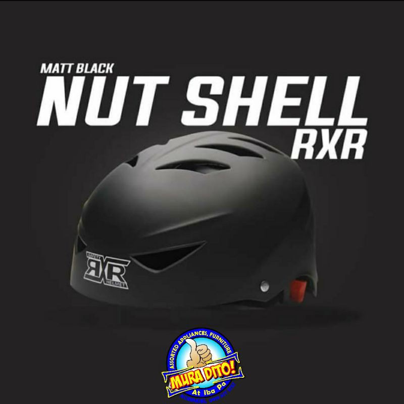 MATTE BLACK RXR NUTSHELL HELMET For BICYCLE HELMET and MOTORCYCLE HALF