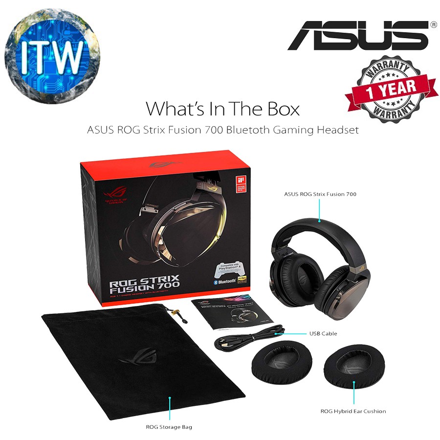 Asus Rog Strix Fusion 700 Virtual 7 1 Led Bluetooth Gaming Headset Shopee Philippines