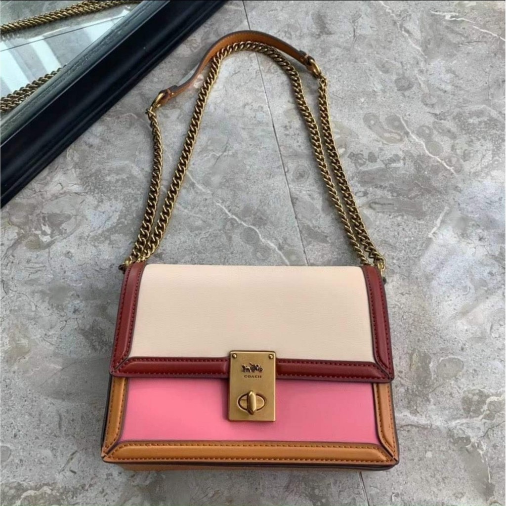 . 89070 Hutton Shoulder Bag in Ivory / Blush / Multi Colorblock  Refined Calf Leather | Shopee Philippines