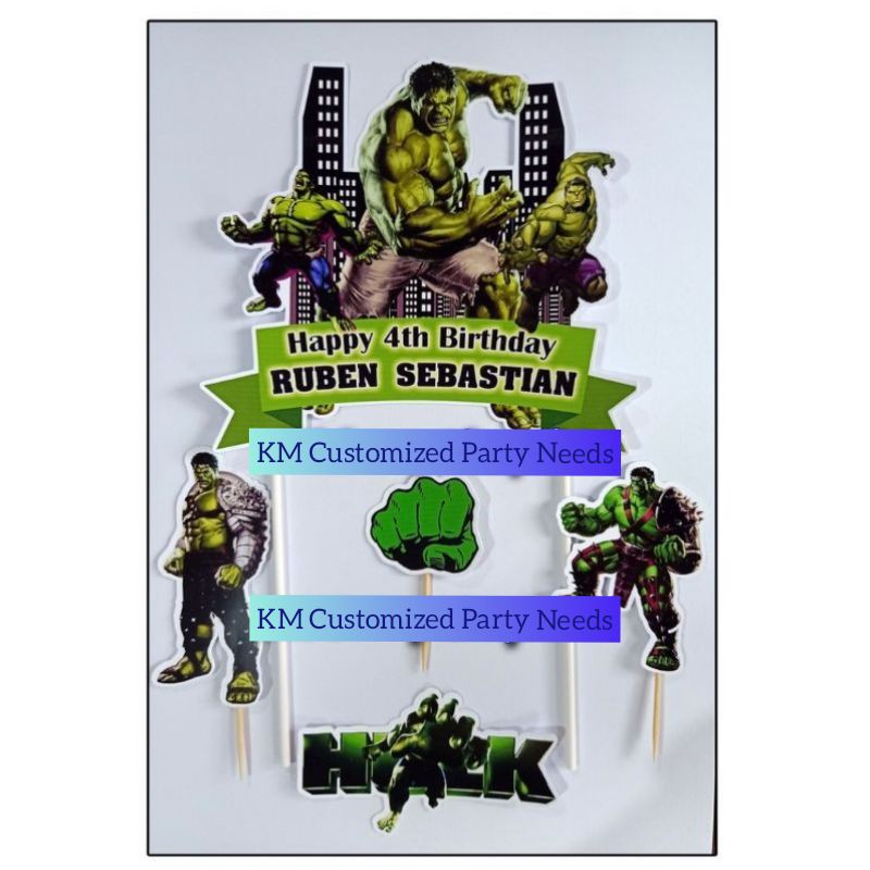 Hulk Theme Customized Cake Topper | Shopee Philippines