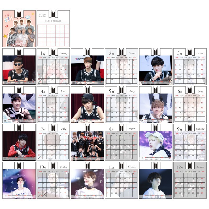 bts 2022 calendar butter blackpink seventeen twice exo txt stray kids iu jk v desk calendar ready stock shopee philippines
