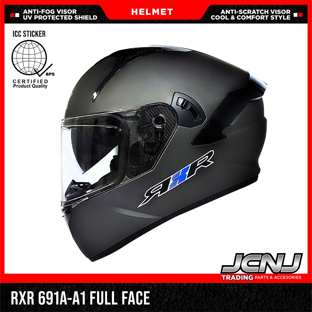 JCNJ Motorcycle Helmet RXR 691A-A1 Full Face With ICC Dual Visors Clear ...