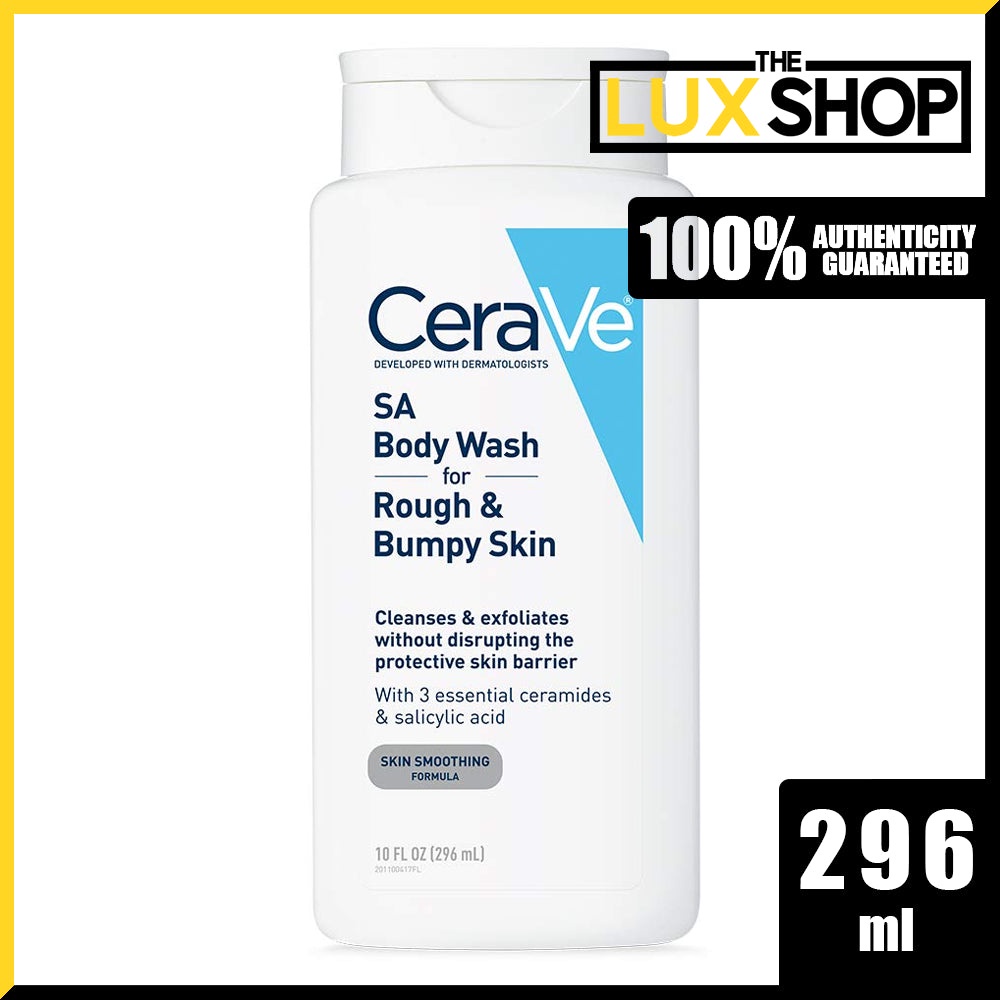 CeraVe SA Body Wash for Rough & Bumpy Skin, 10oz (296ml) Shopee