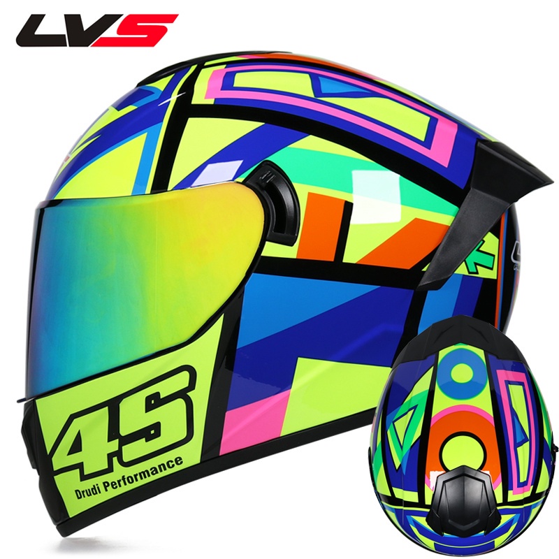 LVS S-2XL Dual Visor Helmet Full Face Motorcycle For Red Venom | Shopee ...