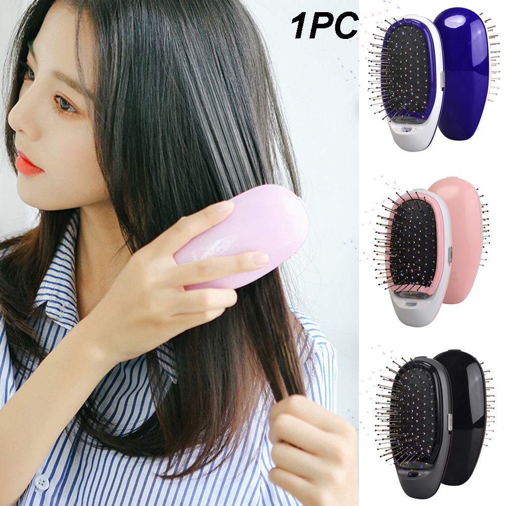 Negative Ion Hair Brush Massage Anti Static Care Mini Electric