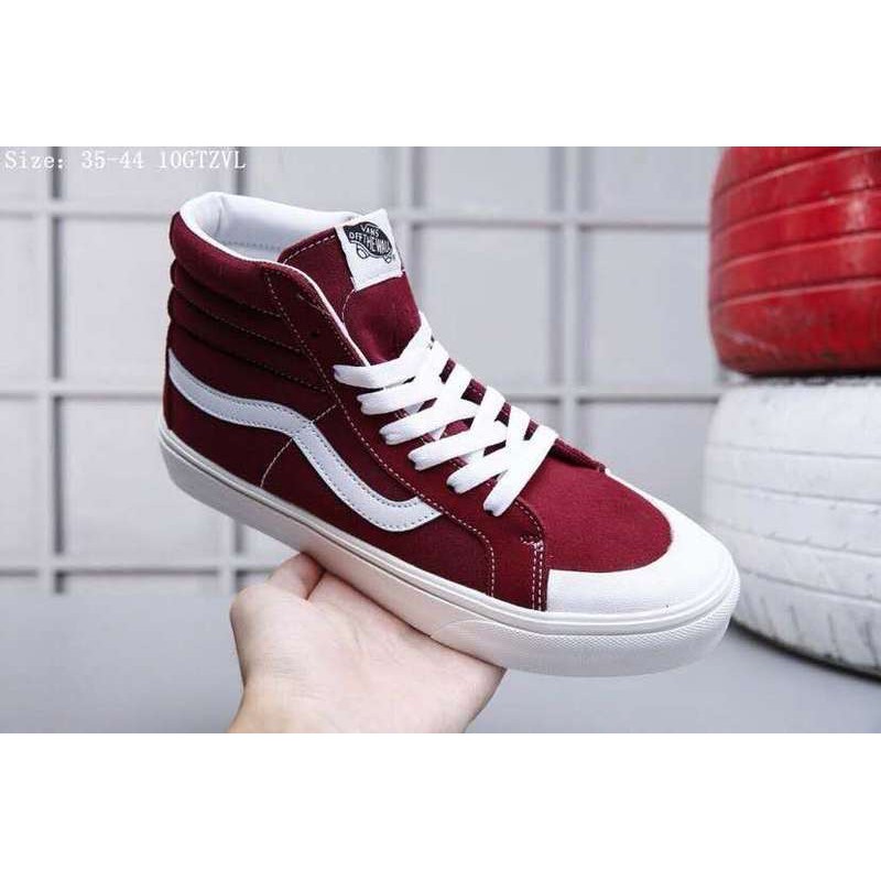 red hi top vans