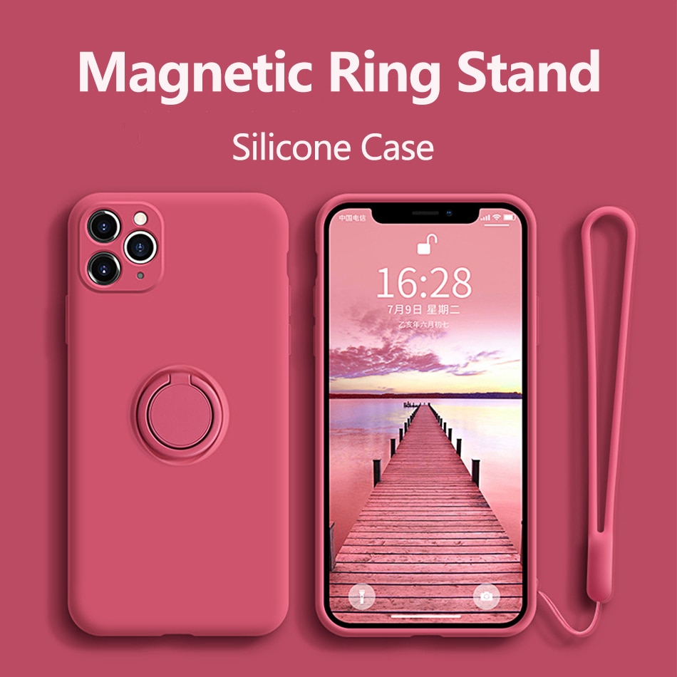Case For Iphone 12 Case Silicone With Ring Holder Magnetic Cover For Iphone 12 Pro Max 11 Pro Max Case Cover 12 Colors Shopee Philippines
