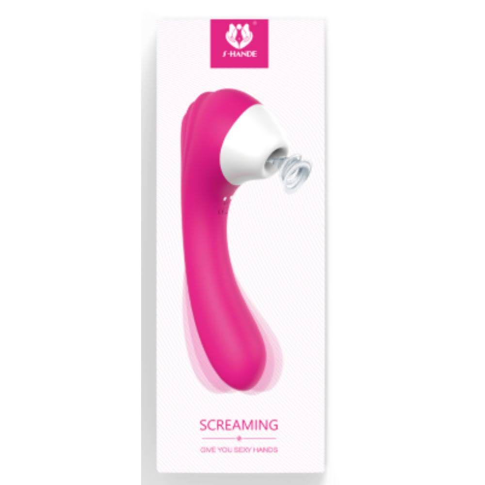 Hinako 9 Frequency ”Screaming” Rechargeable Clit Suction Vibrating Wand Pink