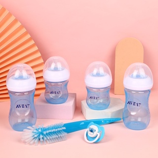 Aveat Newborn 6in1 Natural Starter Gift Set (White / Blue / Pink)4oz and 9oz Bottle w/Brush/soother
