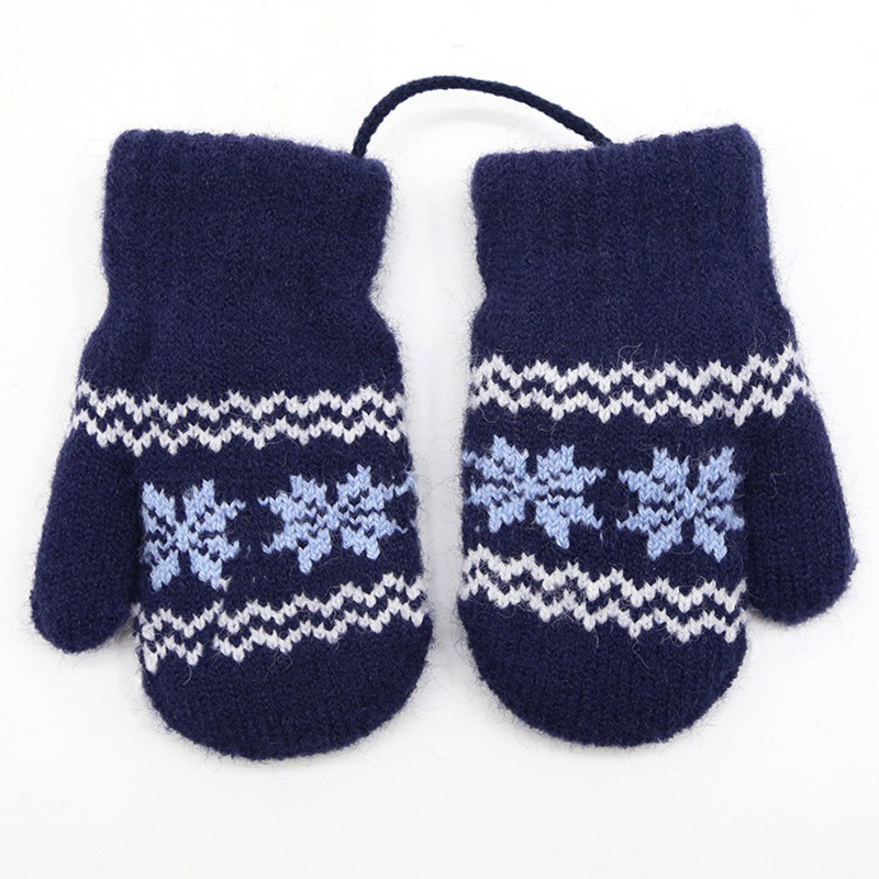 Children's Winter Gloves Small Snowflakes Alpaca Woolthick Warm Wool Newborn Knitted Gloves