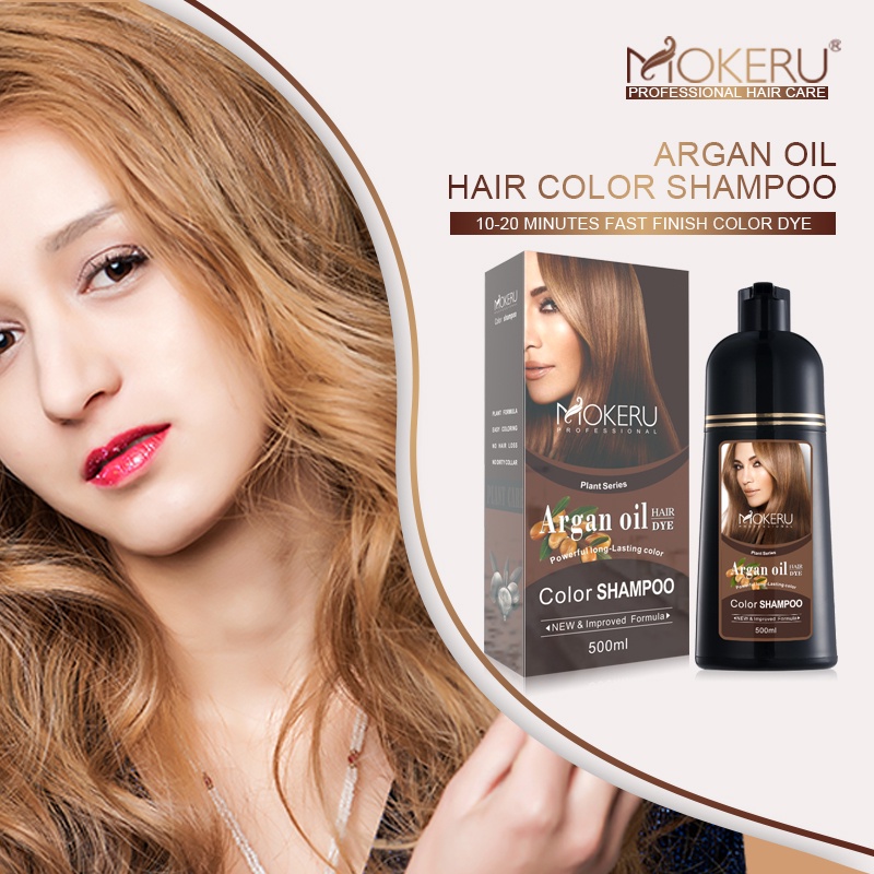 Mokeru 500ml Natural Brown Caramel Coffee Coloring Dye Fast Permanent Hair Dye Shampoo Maroon For