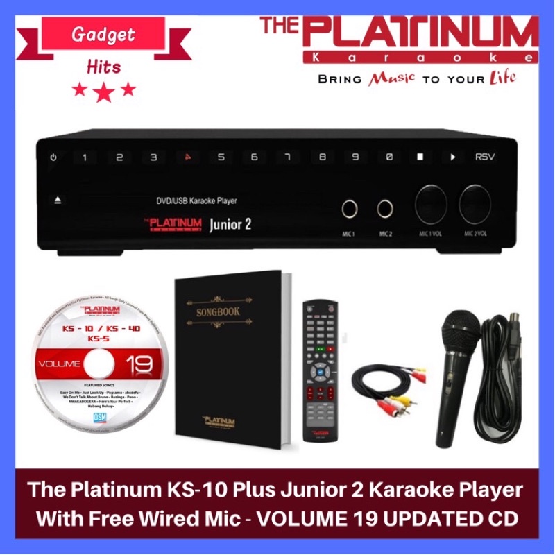The Platinum KS10 Plus Junior 2 Karaoke Player with Free Wired Mic