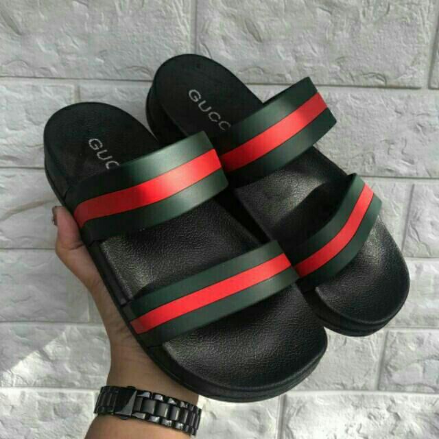 gucci slides double strap