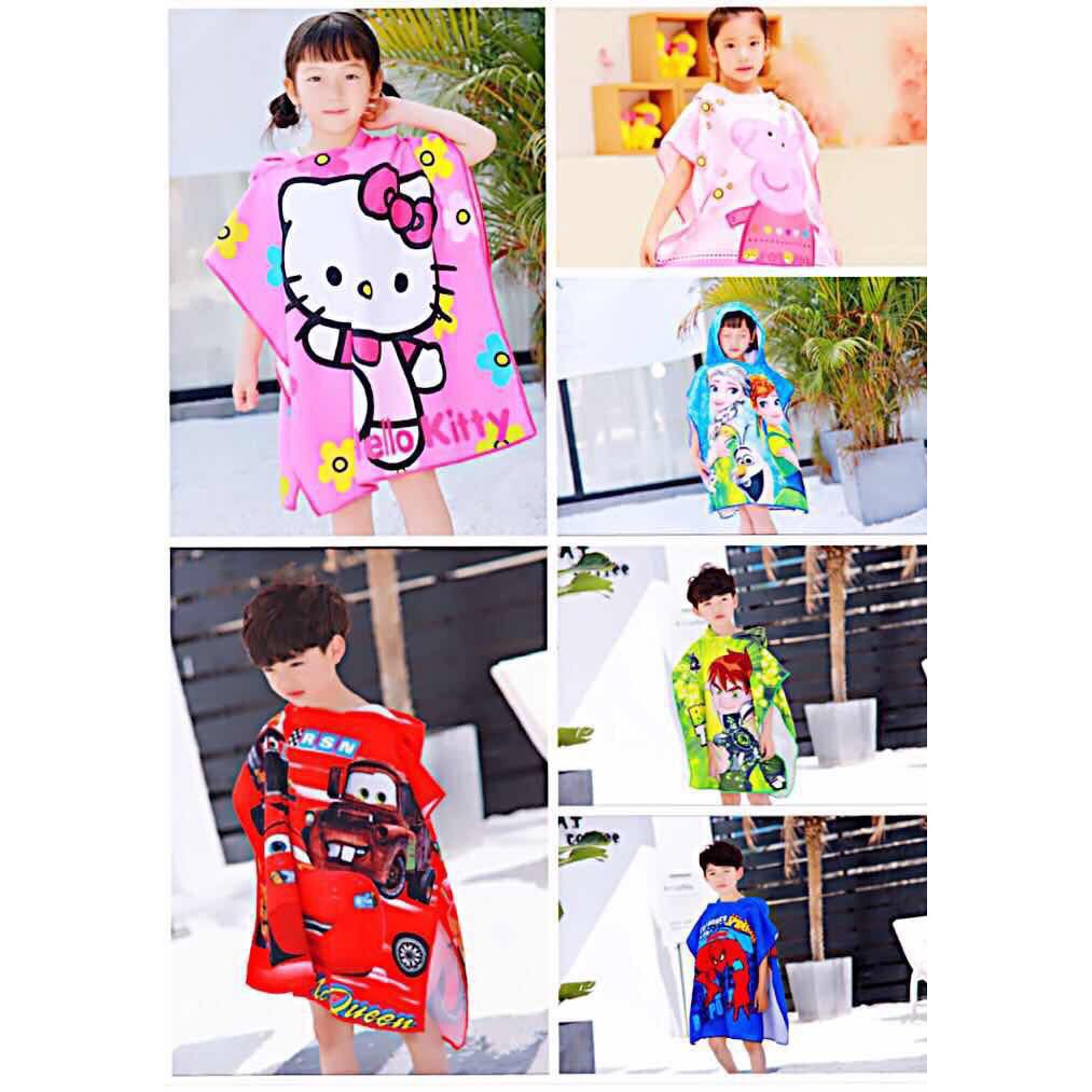 character hooded bath towels