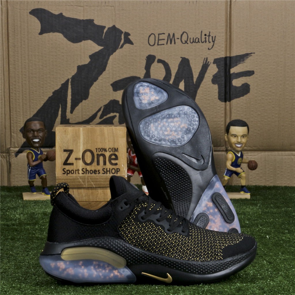 black and gold running shoes