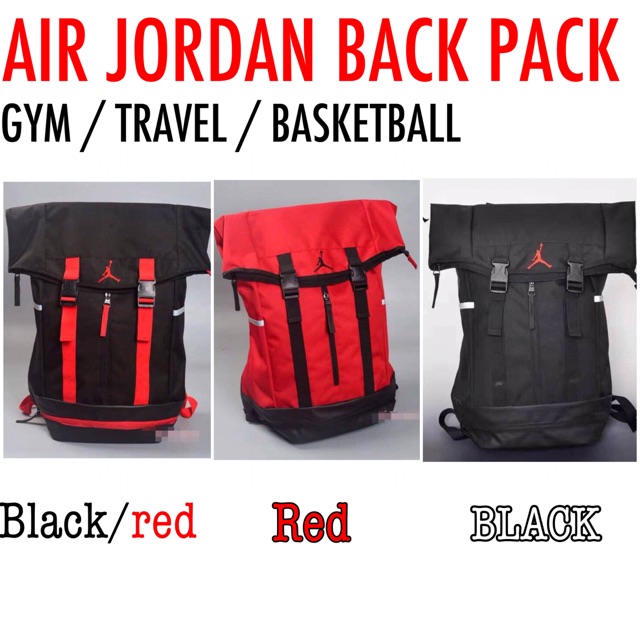 air jordan backpack black and red