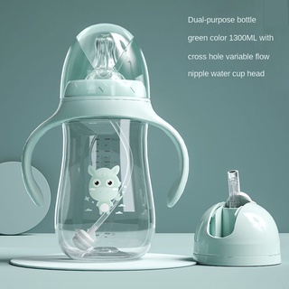 2 IN 1 Two head Baby Feeding Bottle Close to Nature Bady With Handle 180ml 300ml ( 6oz 10oz) Nipple #6