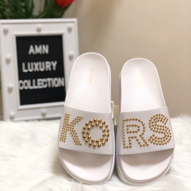 michael kors embellished slides