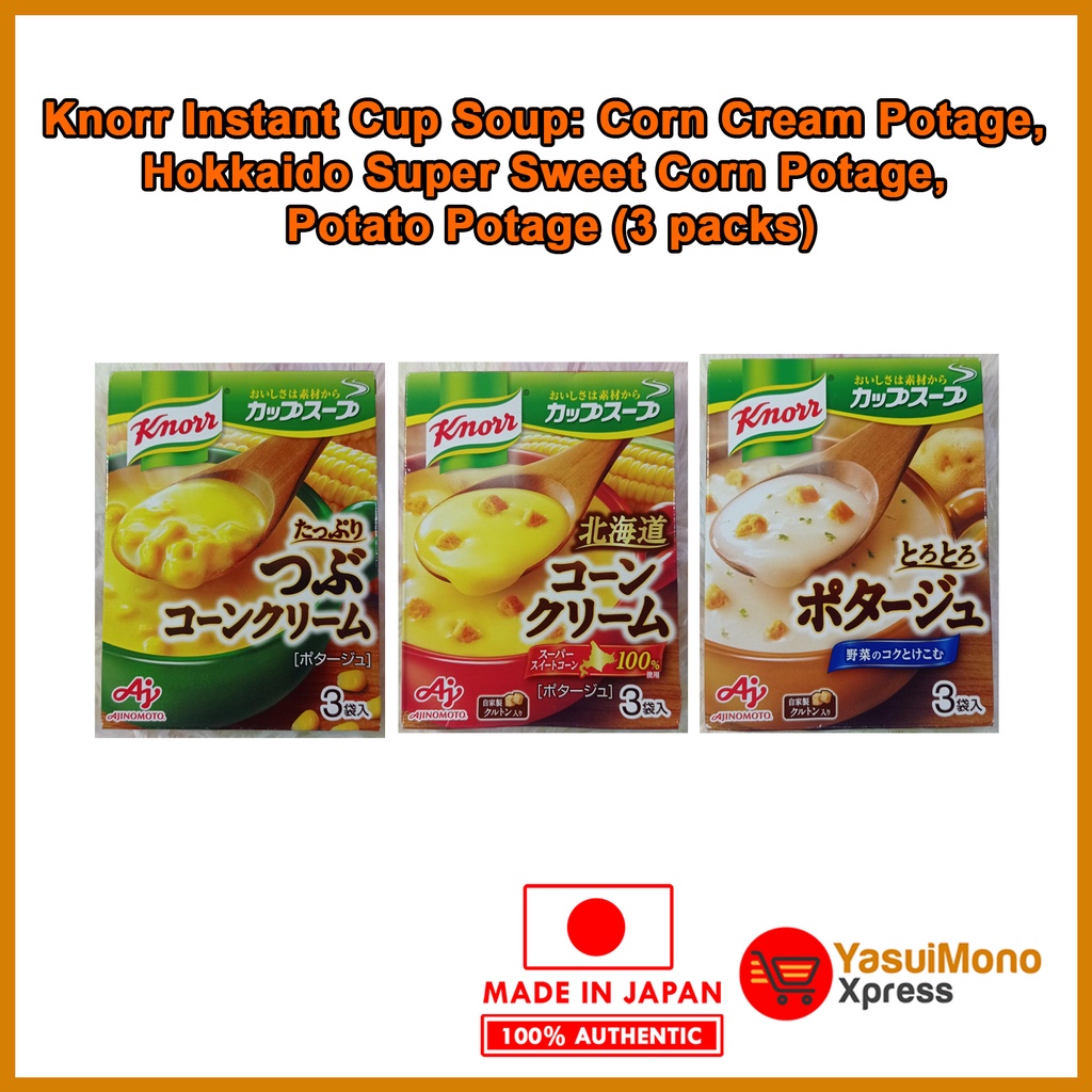 Knorr Instant Cup Soup Corn Cream Potage Hokkaido Super Sweet Corn Potage Potato Potage 3 6243