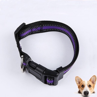【Ready Stock】☎☢☒2021 Hot SALE Soft Adjustable Nylon Stripes Heavy Duty Dog Collar Multiple Sizes for