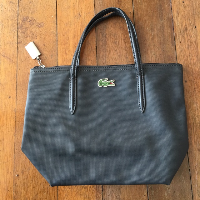 lacoste black tote bag