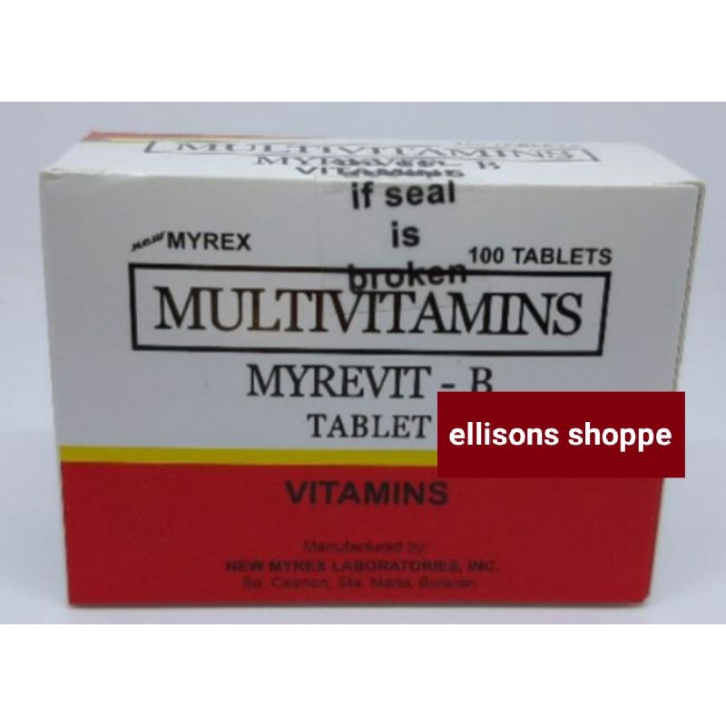 Myrevit B Vitamin B Complex 100 Tablets Shopee Philippines