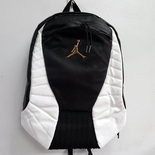 jordan 12 backpack black and white