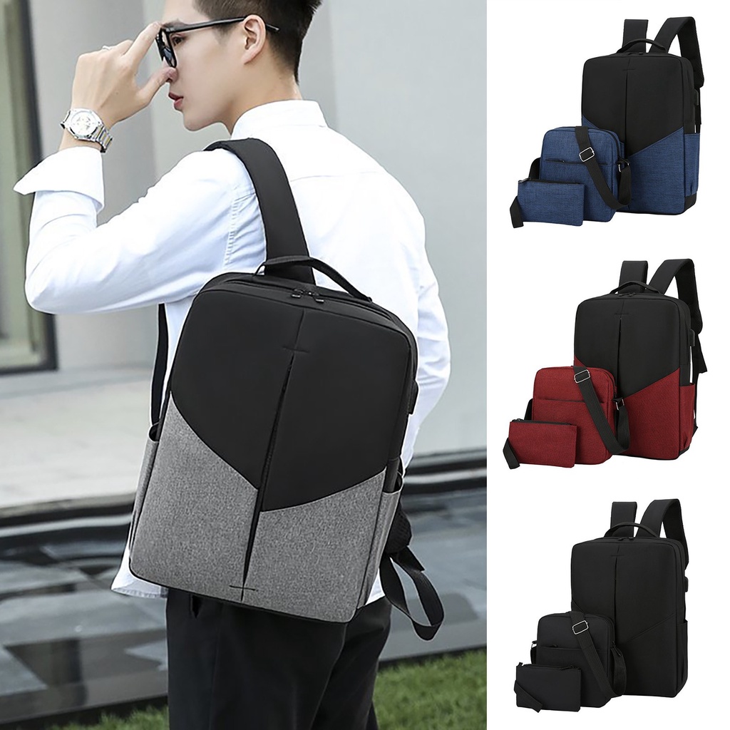 Three Piece In One Travel Backpack Set Laptop Backpack Men Office Work ...