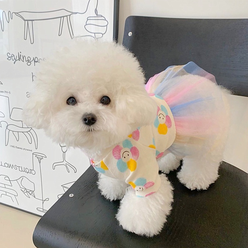 Pet Princess Dress Dog Clothes Small Puppies Summer Thin Cat Teddy Bichon  Pomeranian Spring Style | Shopee Philippines