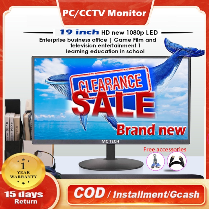 MCTECH Original Brand New Monitor 19Inch LED Monitors HDMI VGA For