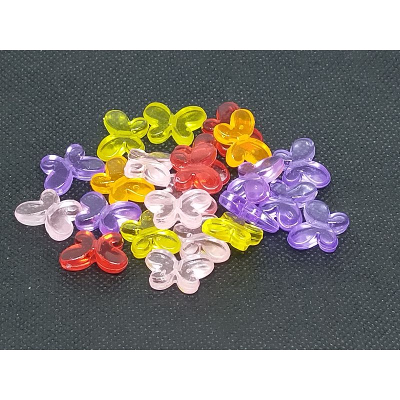 Acrylic Butterfly Design Beads Assorted Color/Clear white(30pcs