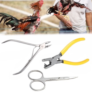 Gamefowl 3in1 Kit Chicks toe puncher + Chicken nose marker pliers+ Feather scissor for Farm Cock
