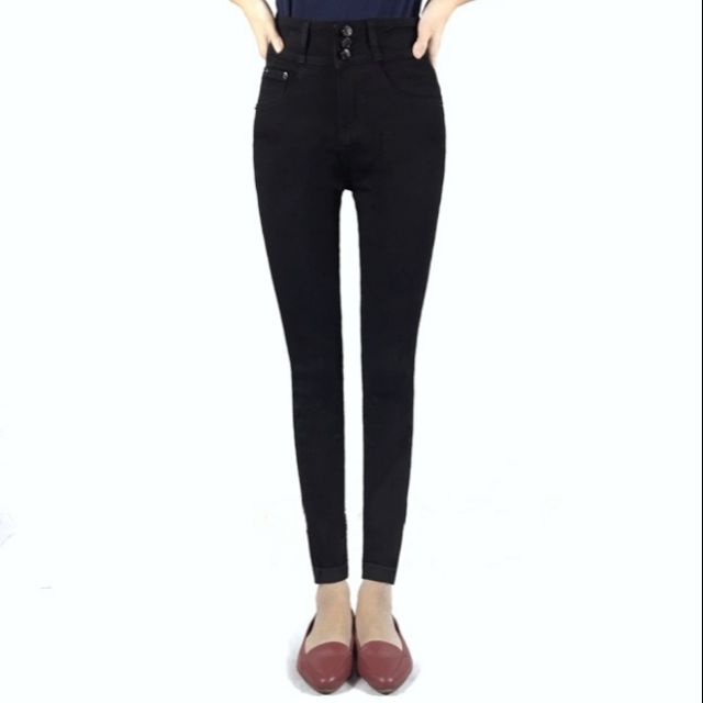 black high waisted jeans 3 buttons
