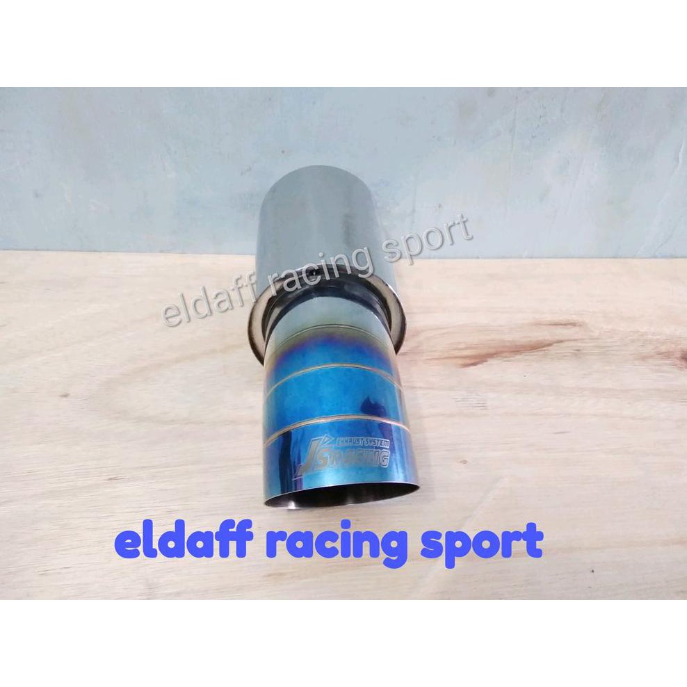 Js Racing Car Exhaust Blue Tip Rainbow Full Stainless Material Shopee