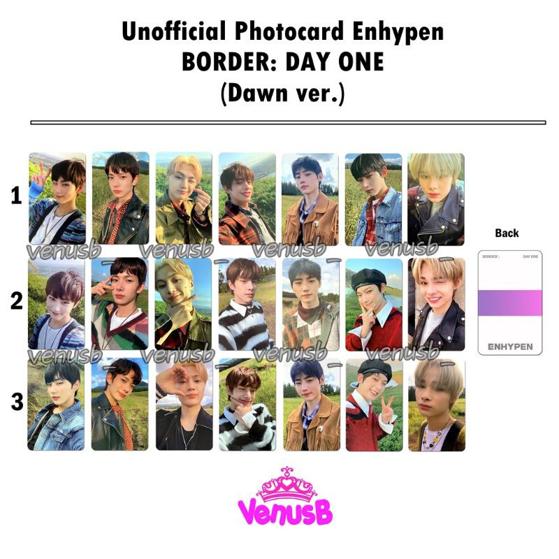 Check Description Unofficial Enhypen Photocard Border Day One Dawn Ver Shopee Philippines