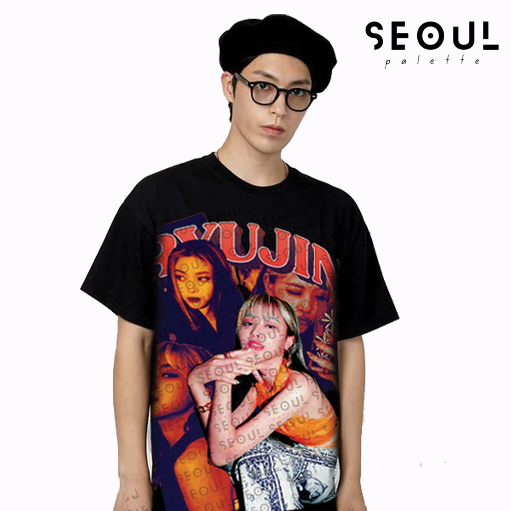 Ryujin Itzy Seoulpaletteph Kpop Oversized Bootleg Vintage Graphic T Shirt Korean Shirt Unisex 