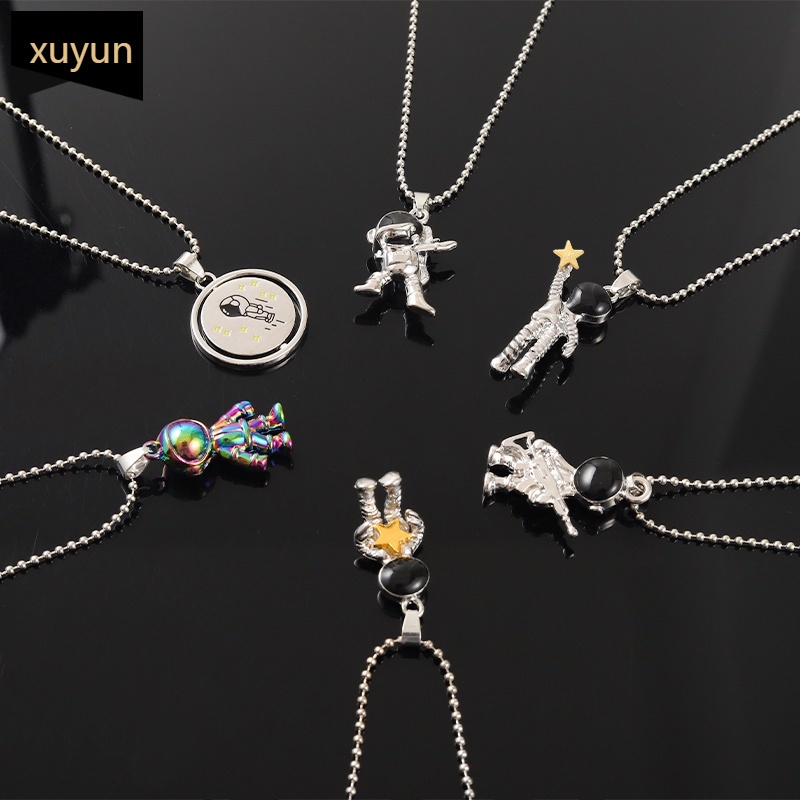 6 Styles of Astronaut Pendant Necklace Fashion Accessories for Men and